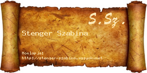 Stenger Szabina névjegykártya